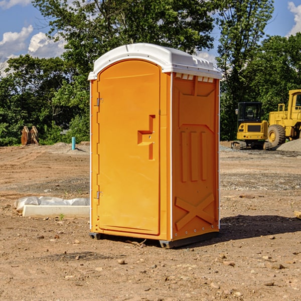 how often are the porta potties cleaned and serviced during a rental period in Calhoun County MS